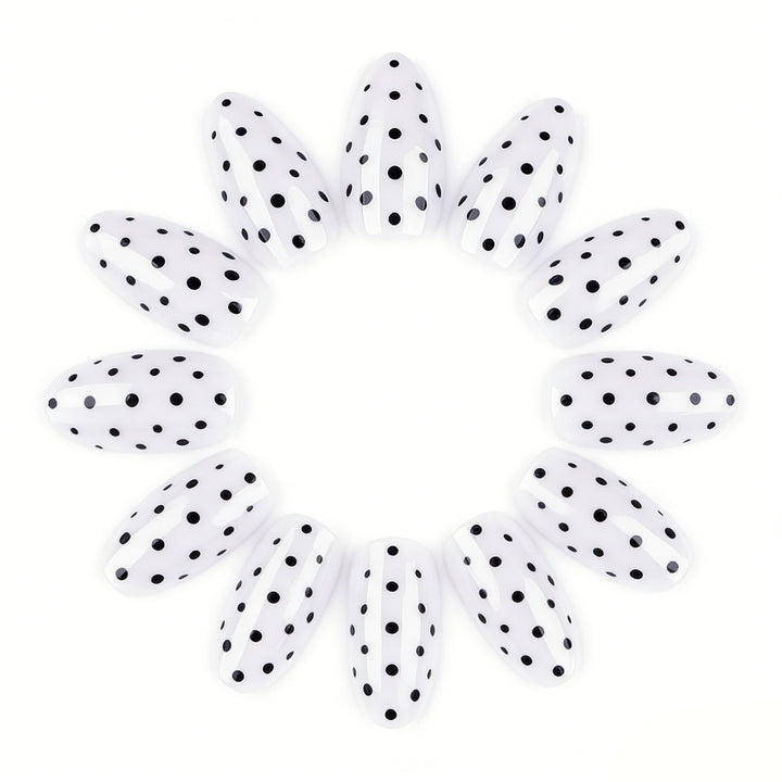 Elegant Polka Dot Press-On Nail Enhancements Kalsten