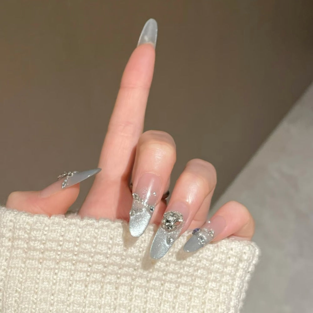 Glamorous Rhinestone Stiletto Nail Enhancements