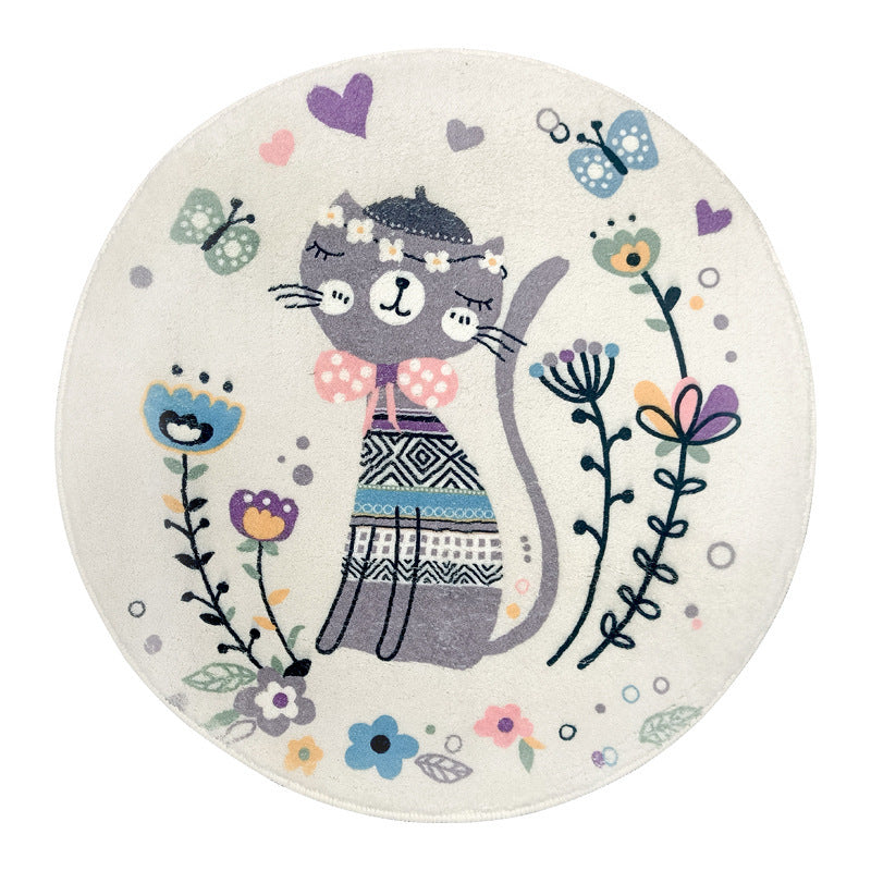 Playful Airplane-Themed Round Area Mat Kalsten