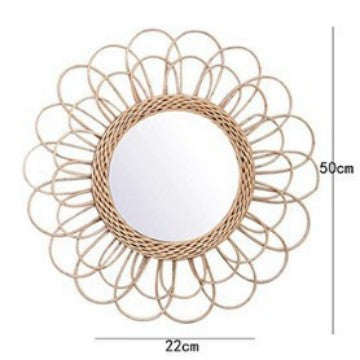 Decorative Wall Mirror Made of Rattan Kalsten