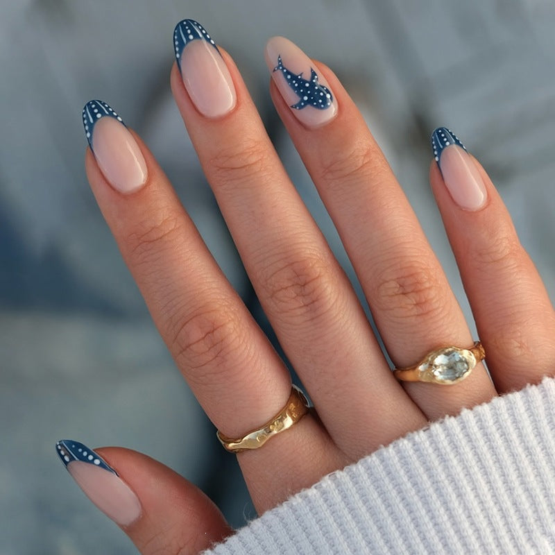 Creative Acrylic Nail Set with Stylish Design Accents Kalsten