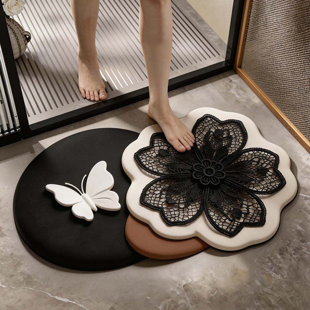 Floral Design Decorative Bath Mat
