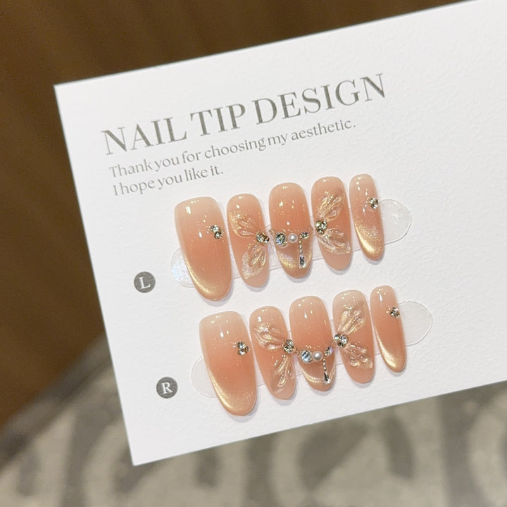 Artificial nail tips with elegant floral details Kalsten