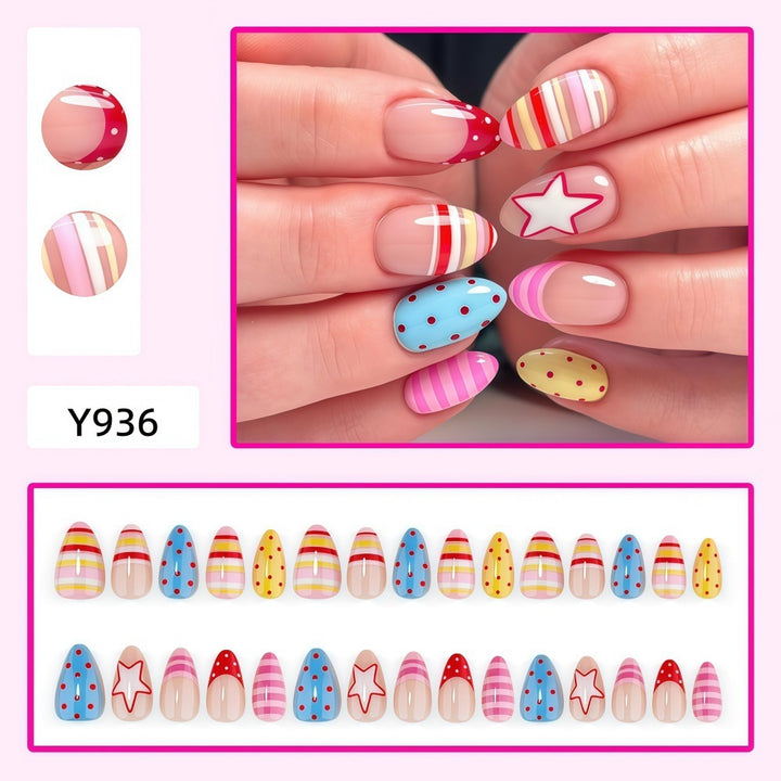 Creative Nail Art Set with Colorful Patterns Kalsten