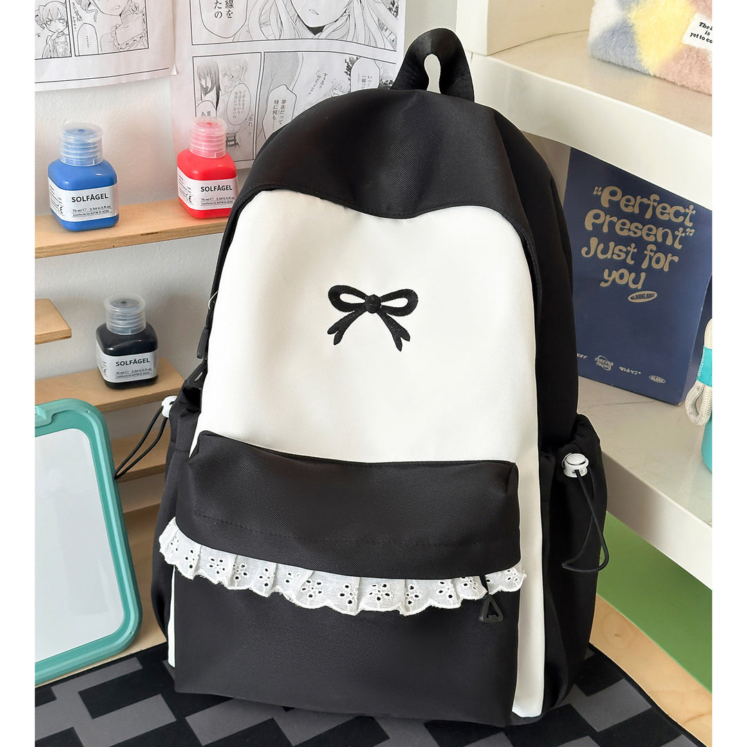 Decorative Bow-Embellished Casual Backpack Kalsten