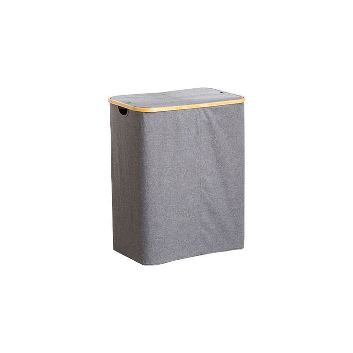 Storage basket with lid made of fabric and bamboo Kalsten