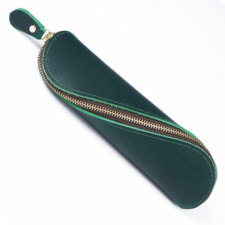 Leather Pencil Case with Zipper