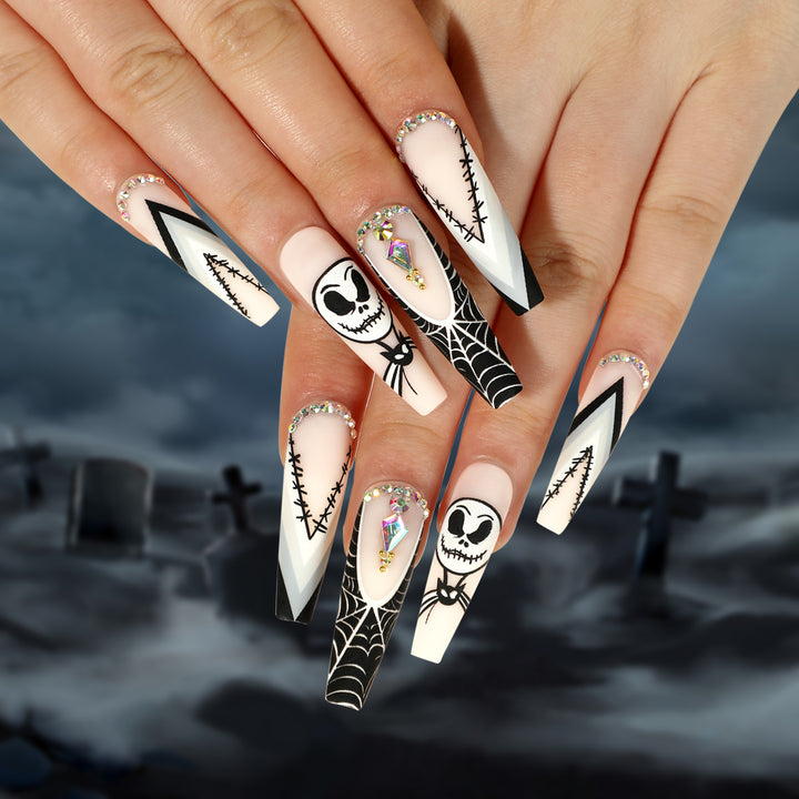Artistic Nail Extensions in Halloween Design Kalsten
