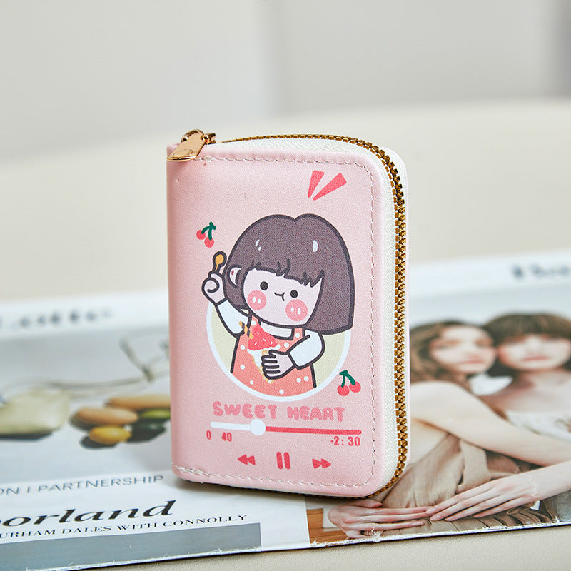 Fun Cartoon Print Zipper Wallet