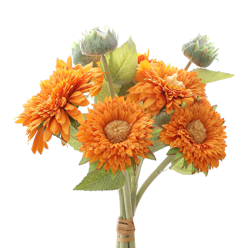 Artificial bouquet with detail-loving flowers and leaves