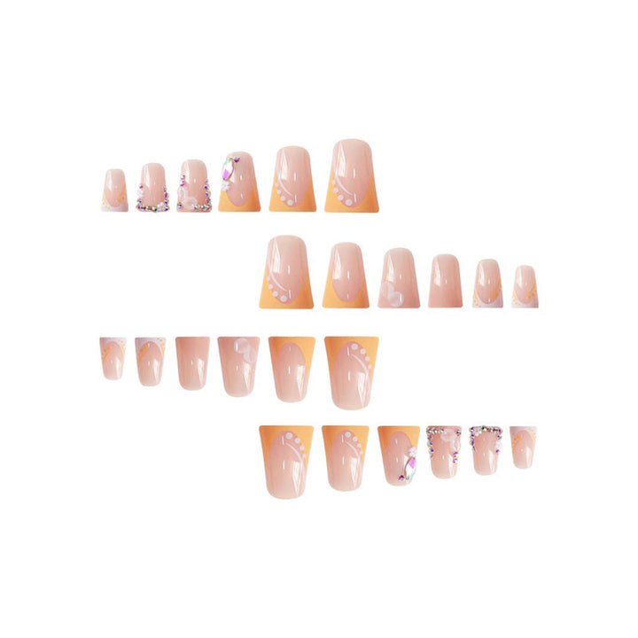 Floral Rhinestone Press-On Nails Kalsten
