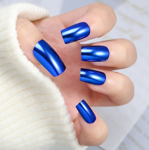 Glossy Metallic Press-On Nail Art Kalsten