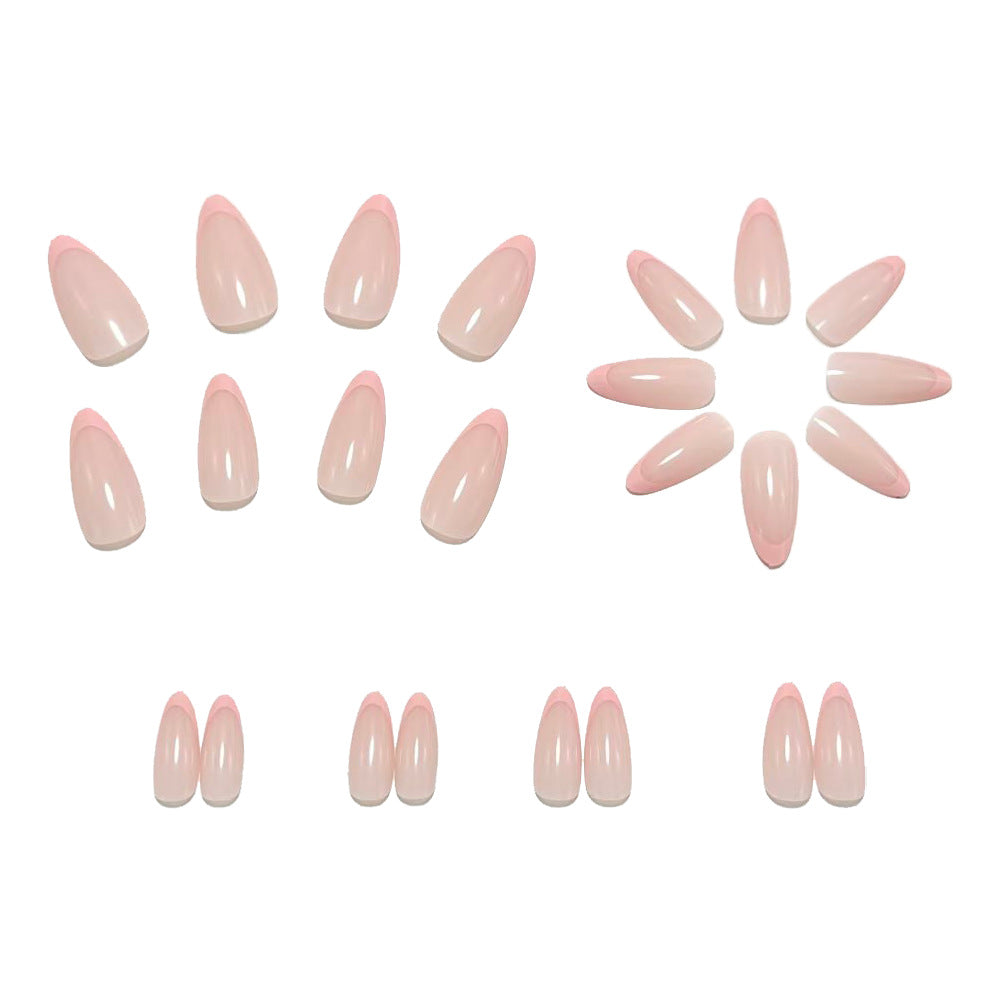 Elegant Stiletto Fake Nails with Filigree French Tip Design Kalsten