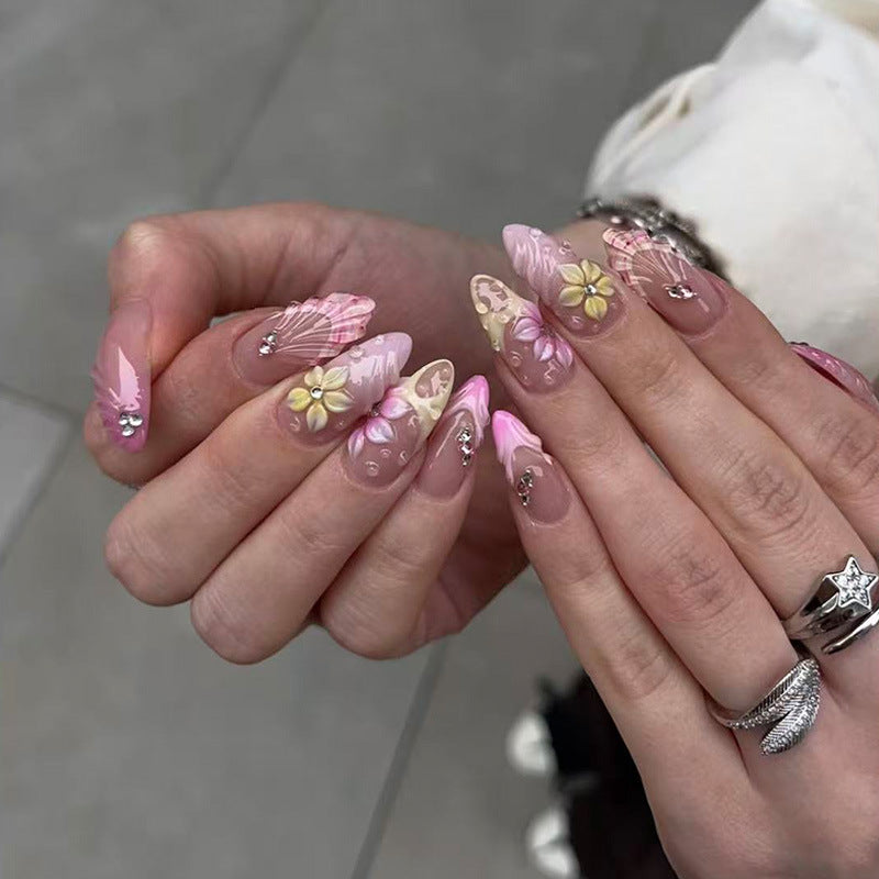 Vibrant Floral Nail Art Extensions Kalsten