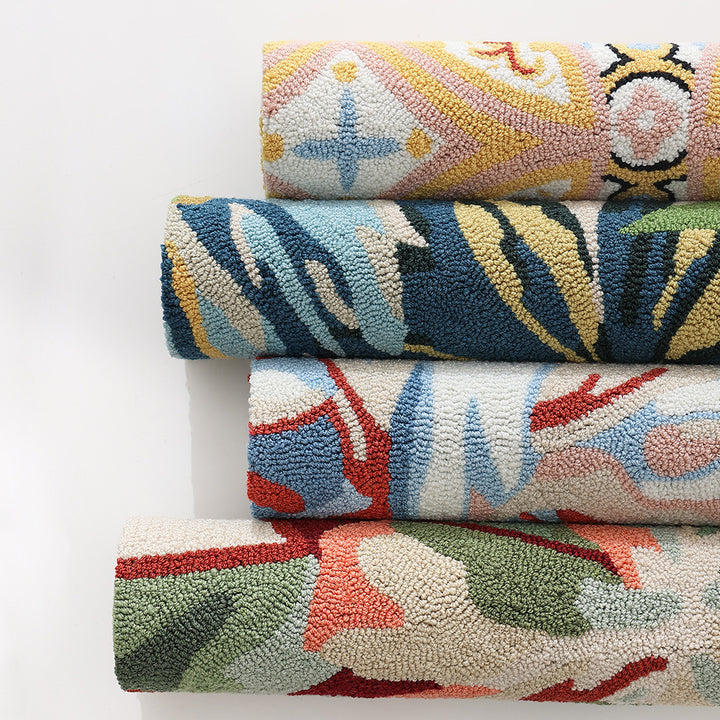 Floral bath mat made of absorbent cotton loop structure with non-slip underside Kalsten