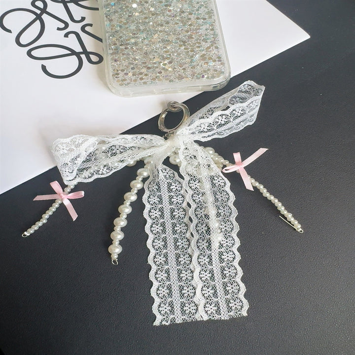 Elegant Lace and Pearl Keychain Kalsten