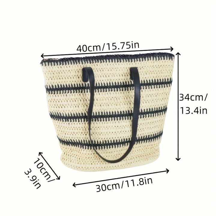 Spacious Beach Bag Made of Braided Natural Material Kalsten
