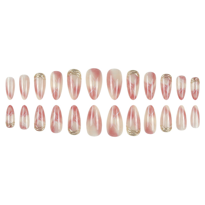 Elegant Stiletto Press-On Nail Set with Marble Design Kalsten