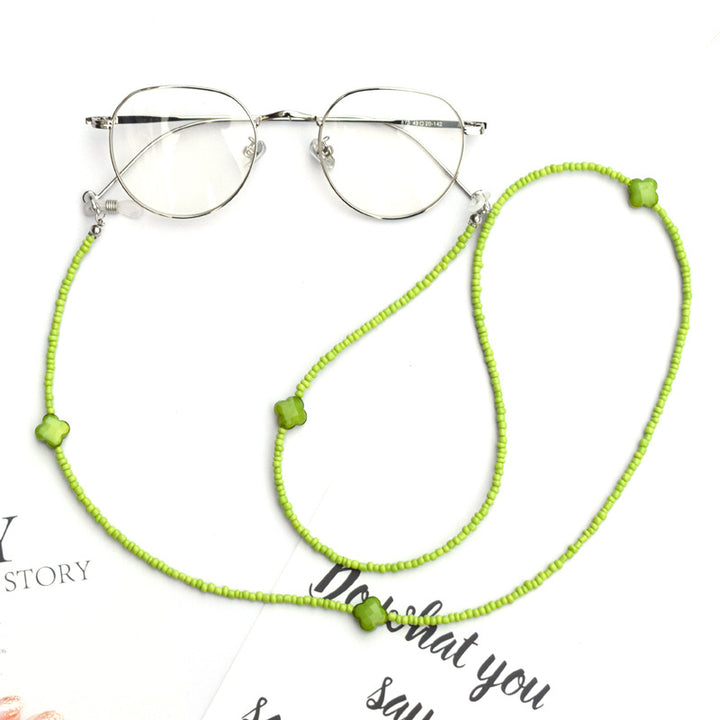 Beaded Eyewear Chain with Flower Accents Kalsten