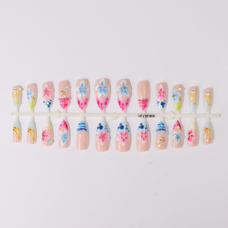 Artistic Floral Press-On Nail Collection Kalsten