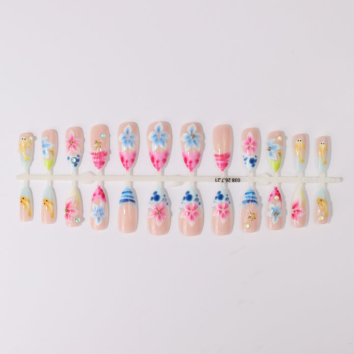 Artistic Floral Press-On Nail Collection Kalsten