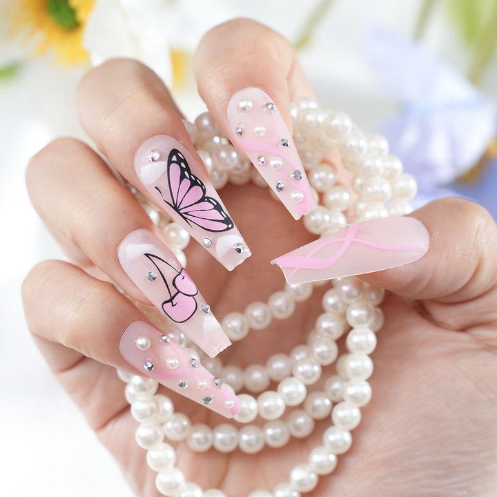 Artistic Butterfly Press-On Nail Set Kalsten
