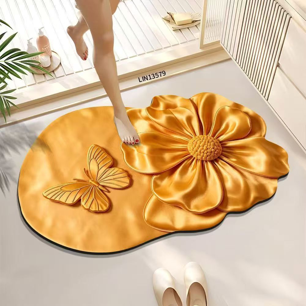 Decorative Floral Bath Mat