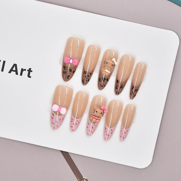 Decorative Animal-Themed Press-On Nail Extensions Kalsten