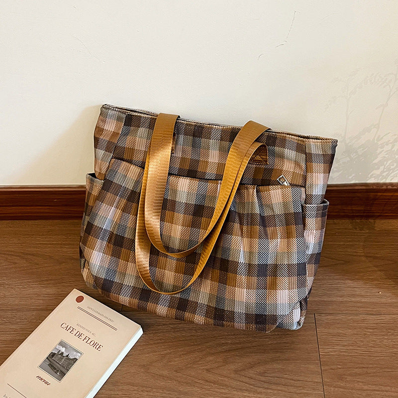 WoSpacious Plaid Utility Tote Bag Kalsten