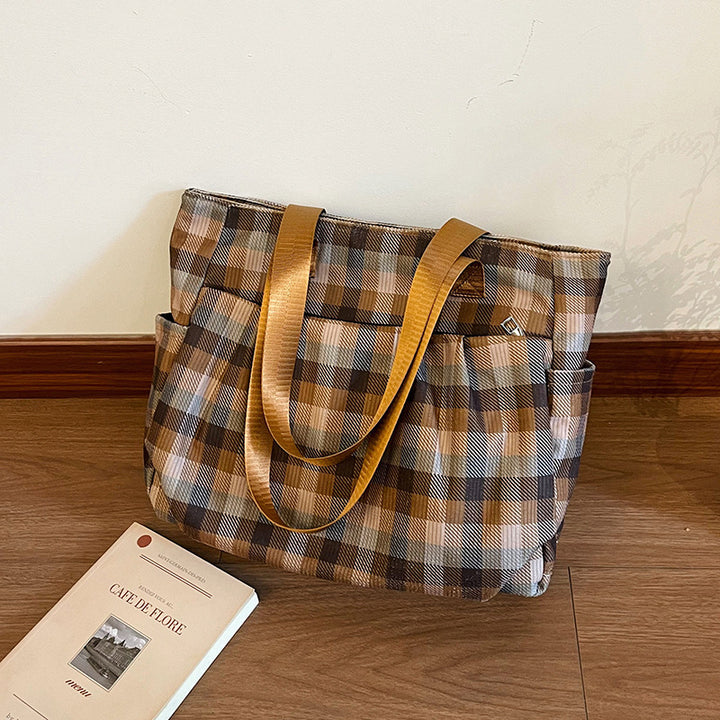 WoSpacious Plaid Utility Tote Bag Kalsten