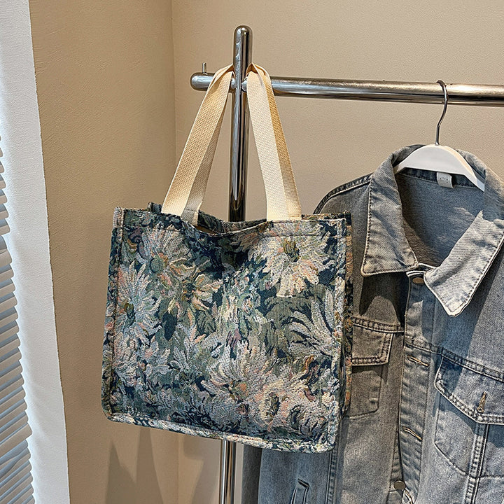 Floral Patterned Artisan Tote Bag