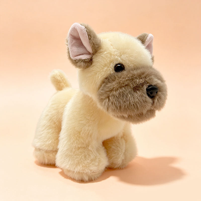 Plush Sitting Puppy Toy with Ultra-Soft Faux Fur and Embroidered Nose Kalsten