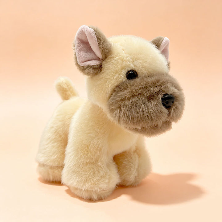 Plush Sitting Puppy Toy with Ultra-Soft Faux Fur and Embroidered Nose Kalsten