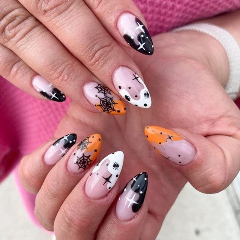 Artful Ghost-Themed Press-On Nails Kalsten