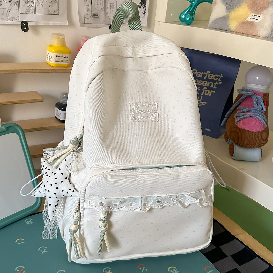 Decorative Polka Dot School Backpack Kalsten