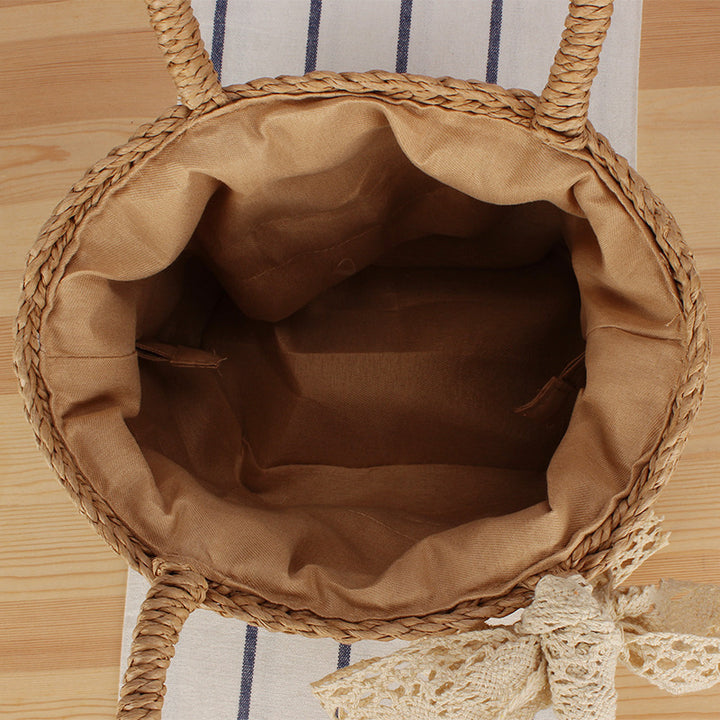 Basket bag with elegant lace Kalsten