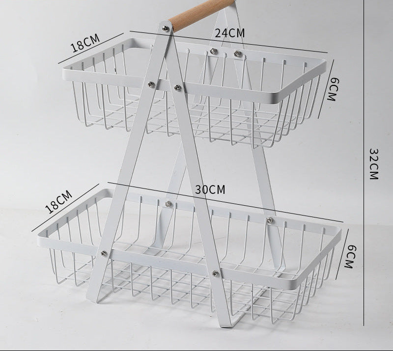 Sturdy Two-Tier Metal Storage Basket Kalsten