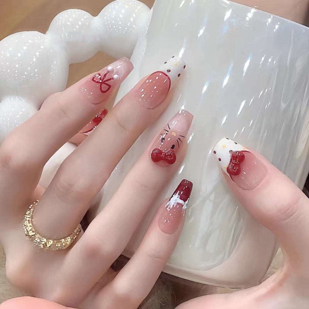 Artistic Press-On Nail Set with Character Themes Kalsten