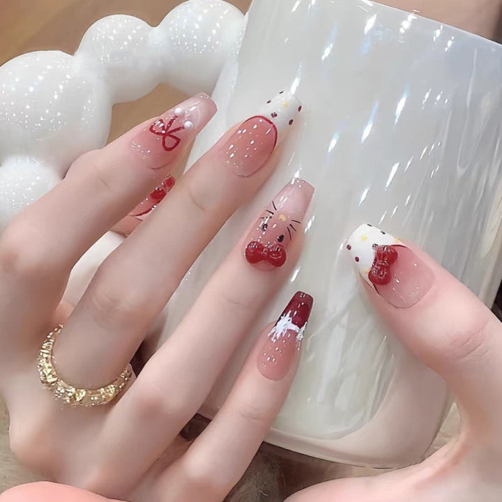 Artistic Press-On Nail Set with Character Themes Kalsten