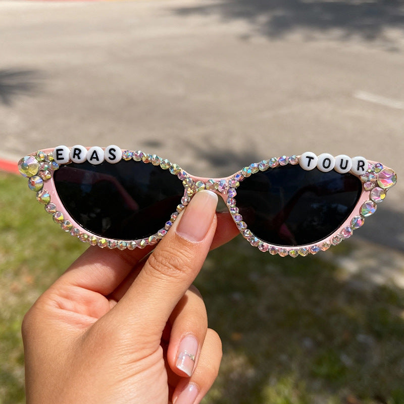 Rhinestone-Embellished Cat-Eye Sunglasses Kalsten