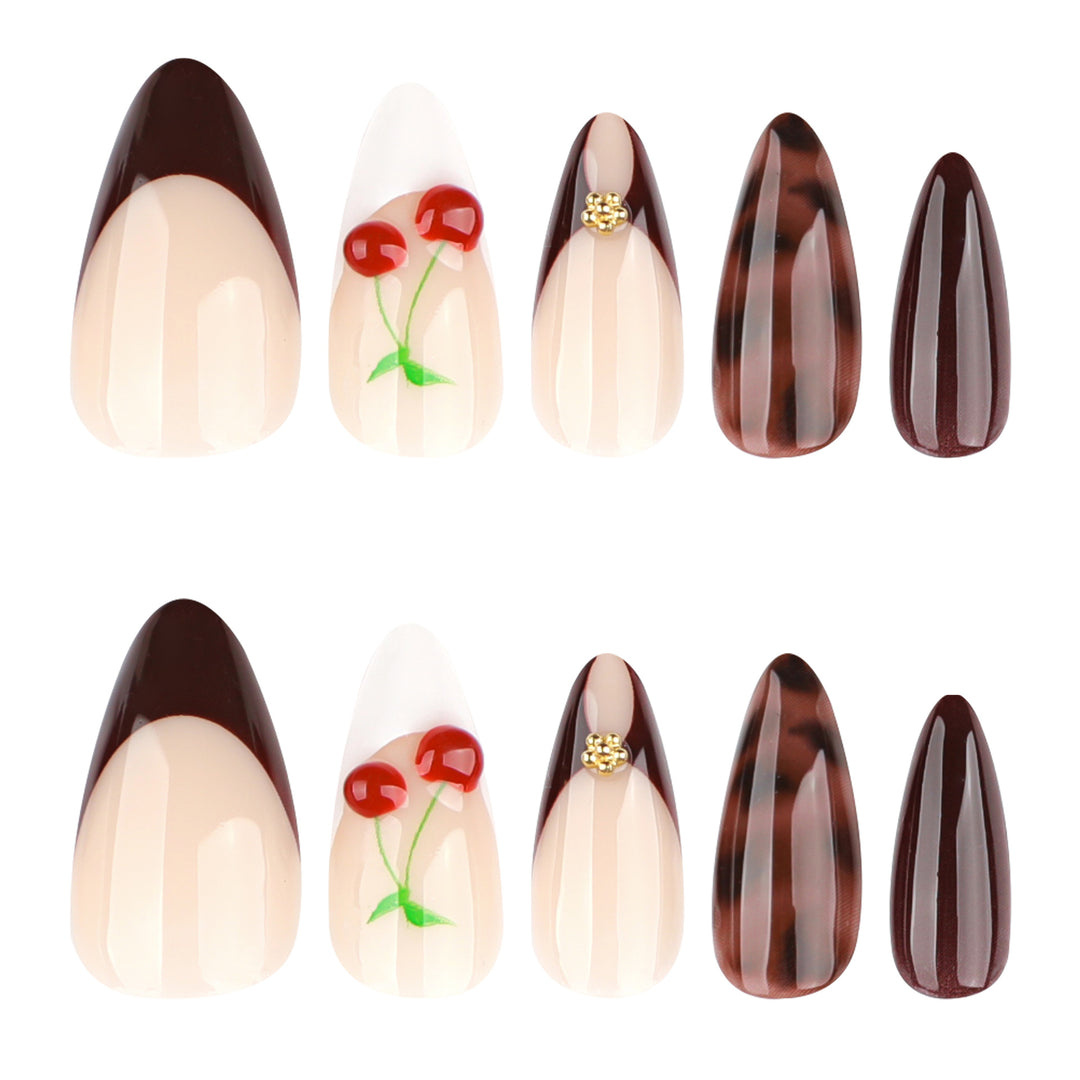 Artificial nail art with cherry blossom design Kalsten