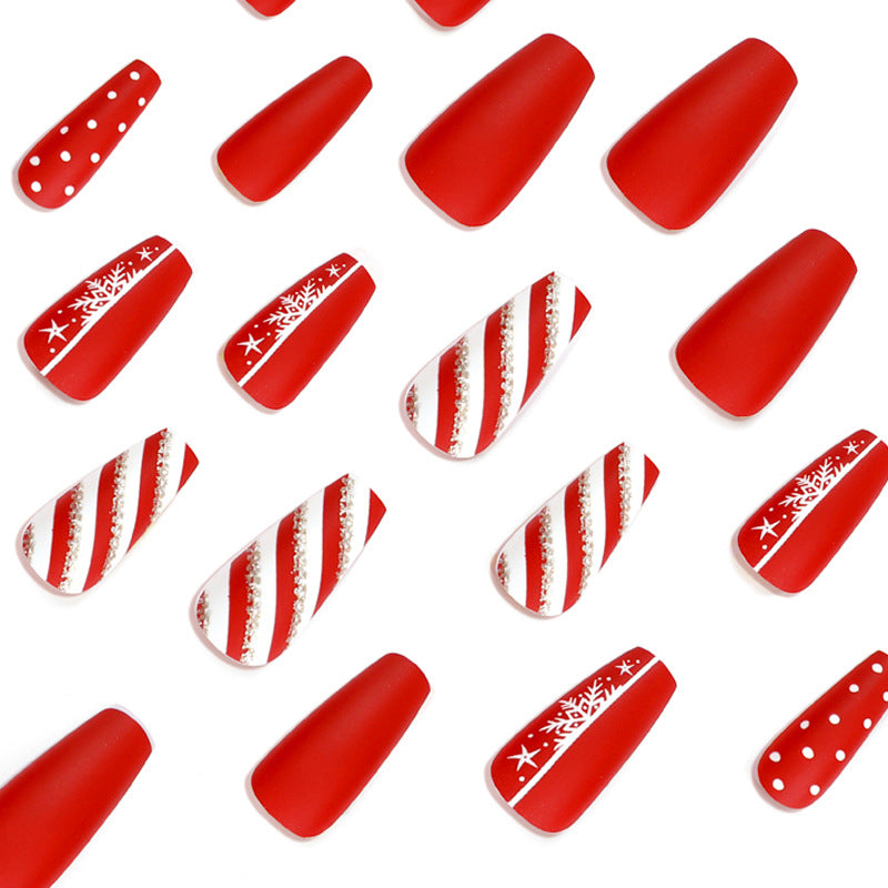Artful Nail Extensions in Festive Design Kalsten