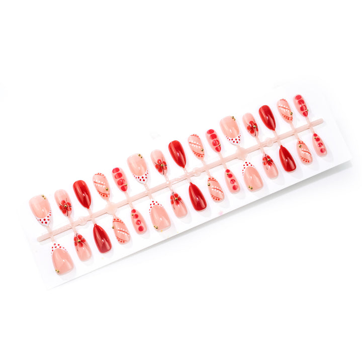 Artistic Blossom-Themed Press-On Nail Set Kalsten