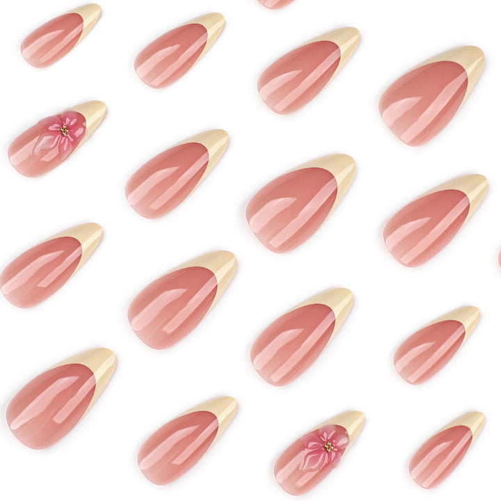 Artful stiletto nails with elegant flower accent Kalsten