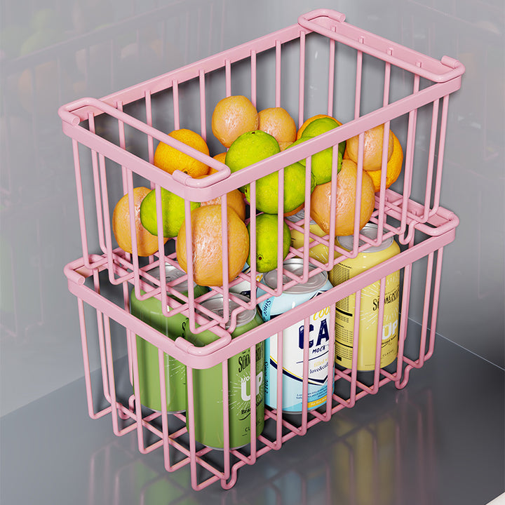Wire Refrigerator Can Organizer Basket with Slide Handles