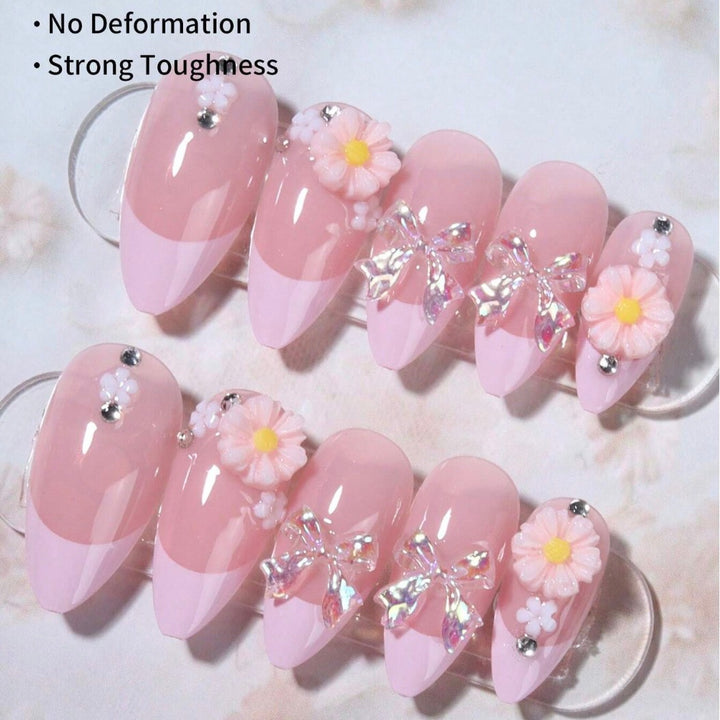 Nail art set with elegant 3D flower and glitter decorations Kalsten