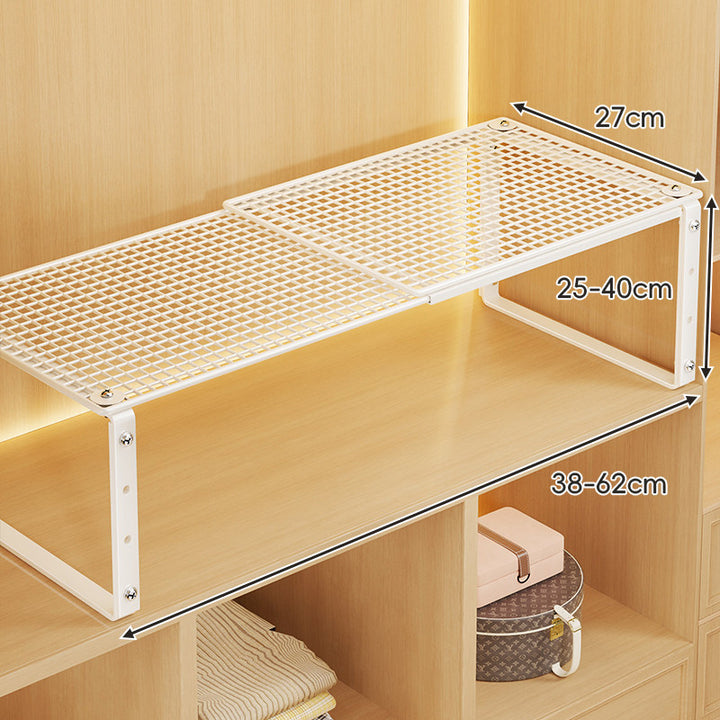 Adjustable Expandable Mesh Closet Shelf Riser with Sturdy U-Leg Support