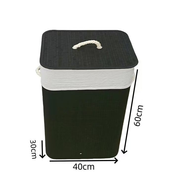 High-quality bamboo laundry container with lid Kalsten