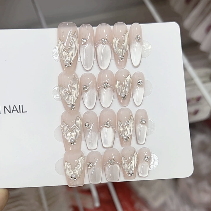 Elegant Textured Press-On Nail Set Kalsten