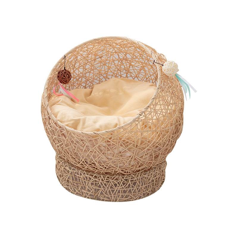 Modern Whimsical Woven Pet Bed Kalsten